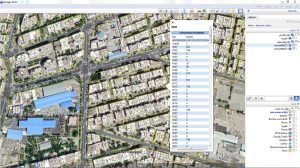 نقشه گوگل ارث بلوک های آماری شهر تهران سال 90