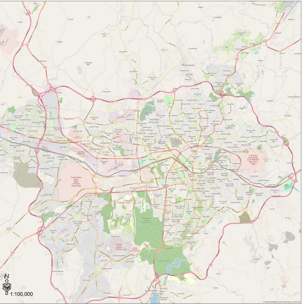 نقشه شهر آنکارا ترکیه