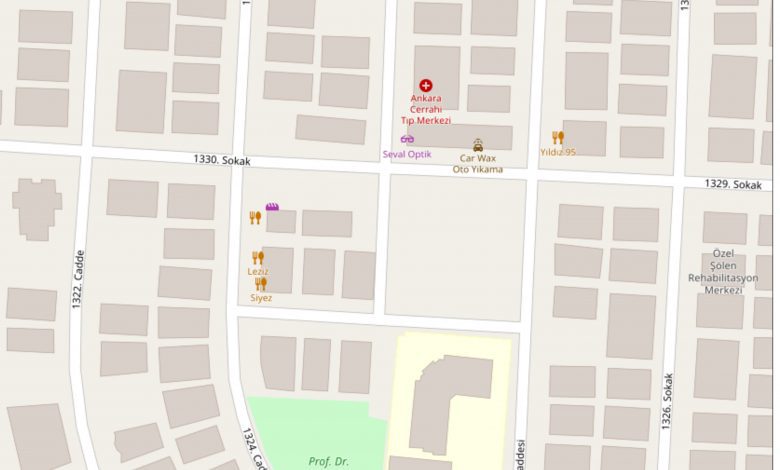 نقشه یک به هزار خیابان های شهر آنکارا ترکیه