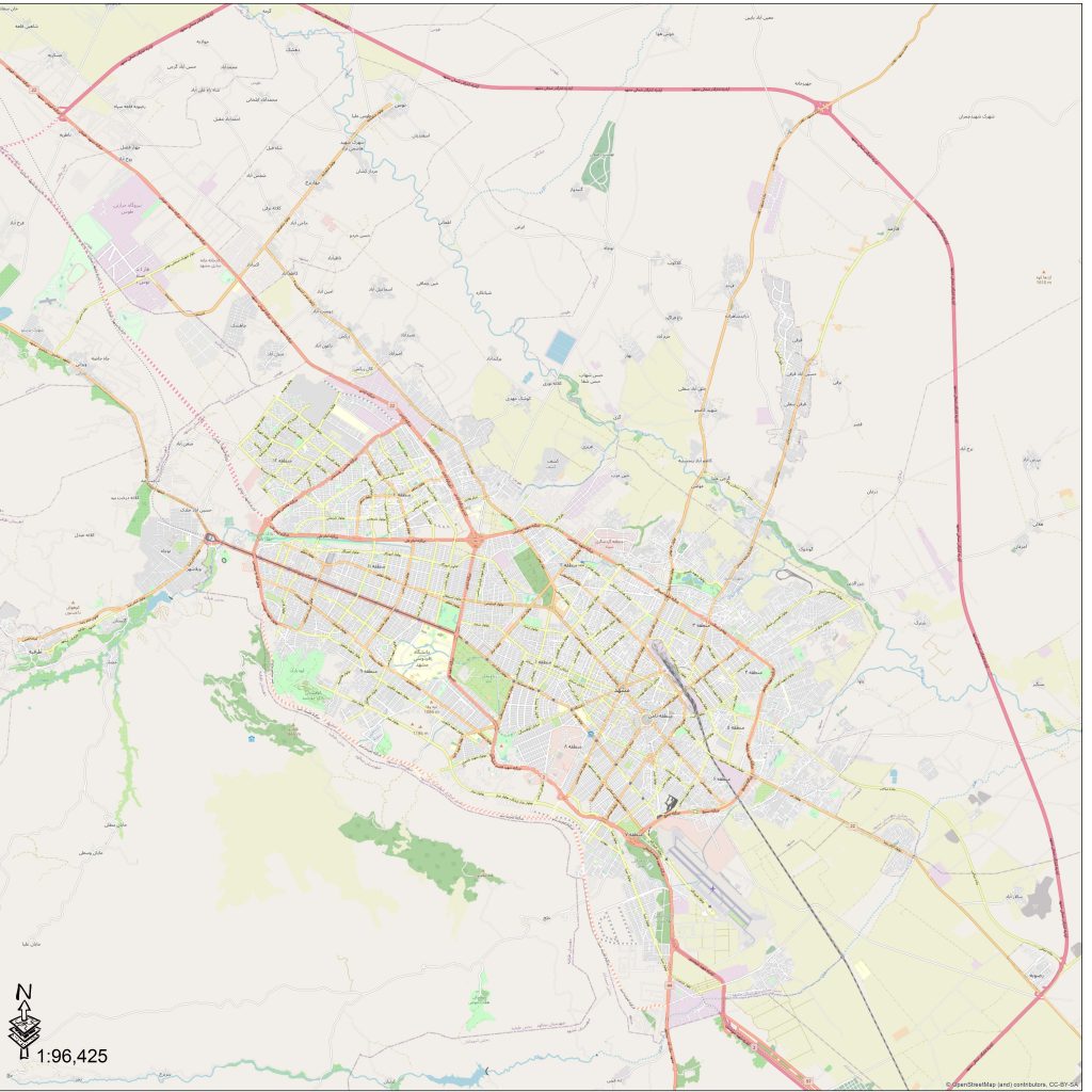 نقشه شهر مشهد